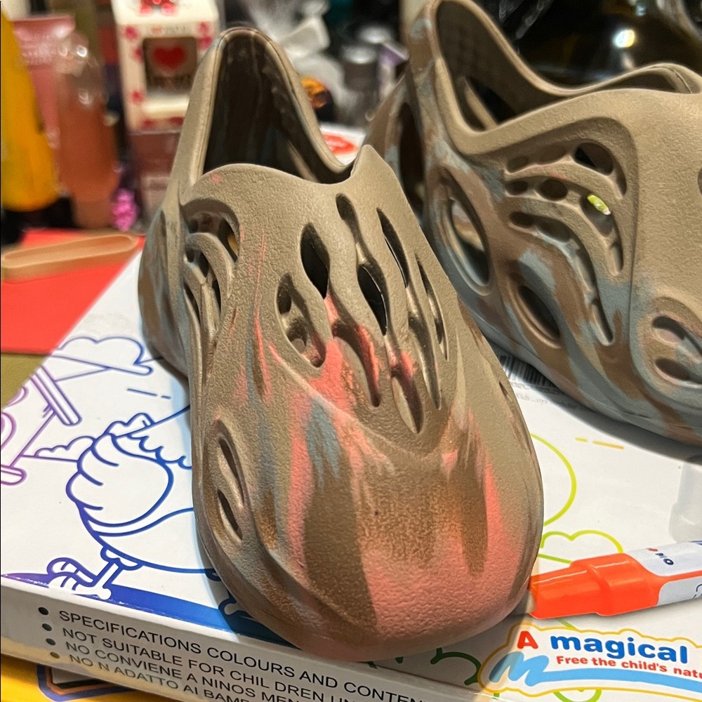 Yeezy Kids Tan and Pink Water Shoes